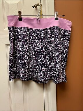 PGA Tour Navy Floral Skort with Pink Waistband